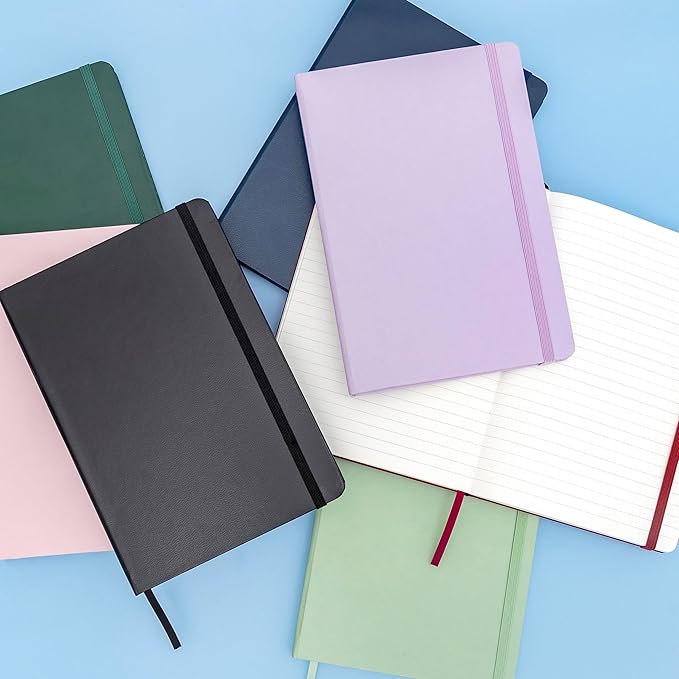 PAPERAGE Lined Journal Notebook, (Yellow), 160 Pages, Medium 5.6 in x 8 in - 100 GSM Thick Paper – Hardcover Journaling Notebook for Work, School & Note Taking