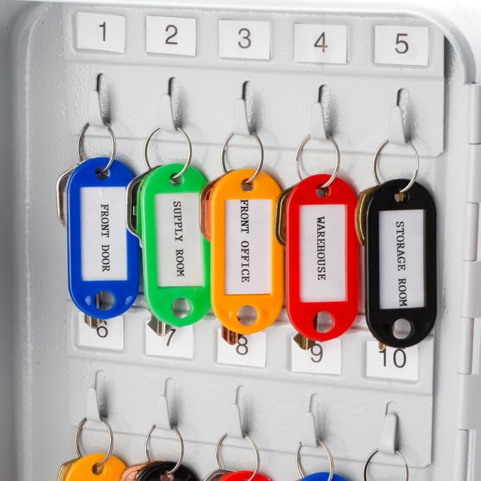 Barska Multi-Purpose Key Tags with Write-On Labels & Ring Holders - 50 Colored Tags
