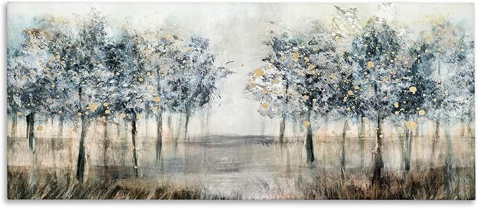 Modern Tree Grove Landscape, 13 x 30 Inch Canvas Wall Art | Stupell Industries · By Nina Blue · Ready to hang · Nature inspired decor for living room or office · Made in USA