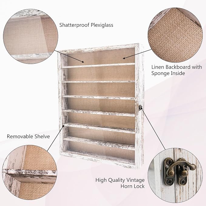 Shadow Boxes Display Cases 16x20 with Removable Shelves, 2.2 Inch White Deep Shadow Box Frame for Keepsake Collectibles, Coins Military Medals Pins Wedding Flowers
