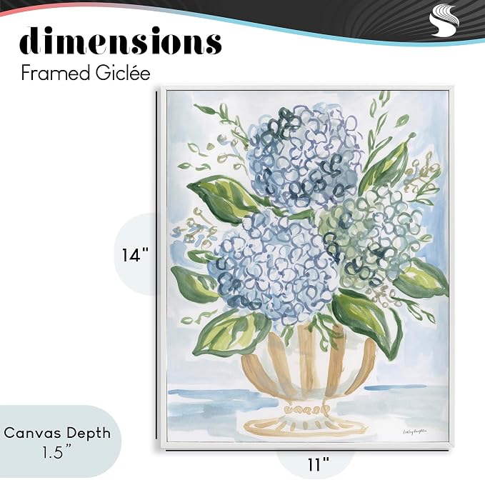 'Serena Pastel Hydrangea Bouquet'| Framed Giclee Art | Stupell Industries | White, 11 x 14 Inches, Easy to Hang and Sturdy, Made in USA, by Haley Knighten