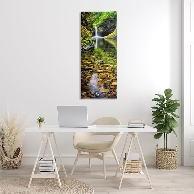 Stupell Industries Clear Stream Waterfall, 20 x 48 Inch Canvas Wall Art | Stupell Industries · By Dennis Frates · Ready to hang · Nature inspired decor for living room or office · Made in USA