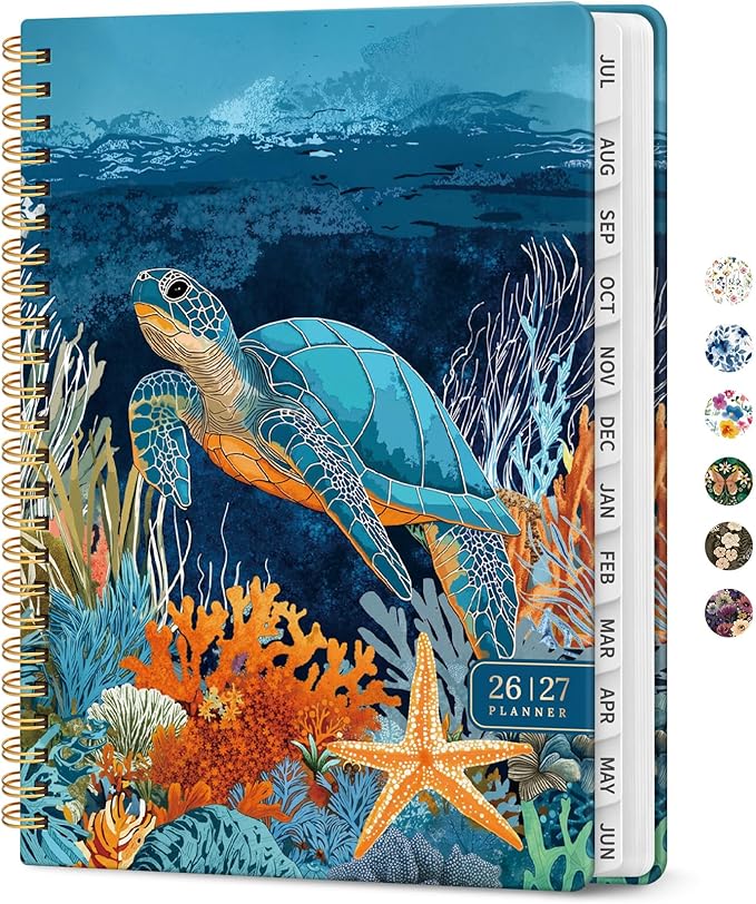 Taja Planner 2026-2027, Jul 2026-Jun 2027 Monthly & Weekly Calendar Planner | 6.3" x 8.5", Hardcover Academic Calendar, Teacher Student Agenda Book with Tabs, School Office Supplies, Deep Bearings