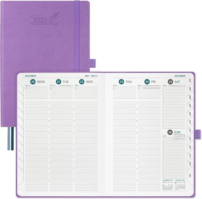 BEZEND Planner 2026-2027 Weekly and Monthly, Hourly Timeslot (A5-6"x8.5")