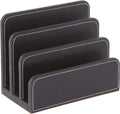 Osco Brown Faux Leather Letter Holder