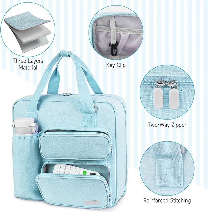 Zipper Binder 3 Ring, 500 Sheets Capacity, Binder 2 Inch with Shoulder Strap Fits 13 Inch Laptop for School and Office,Blue