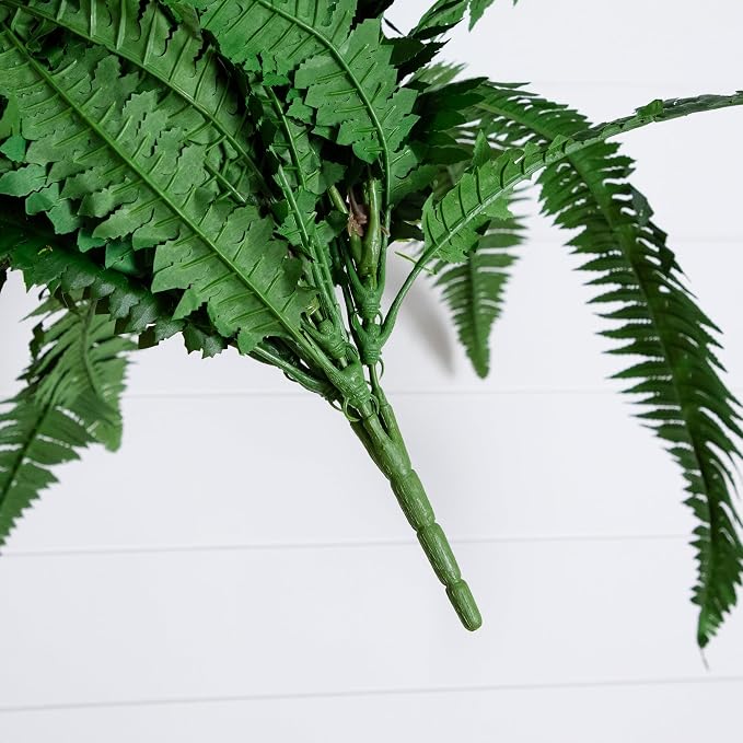 Nearly Natural 48 in Artificial Boston Fern Hanging Plant (Set of 2) | Large Hanging Fake Plant, 67 Long Realistic Fronds, Maintenance-Free, Office and Home Decor