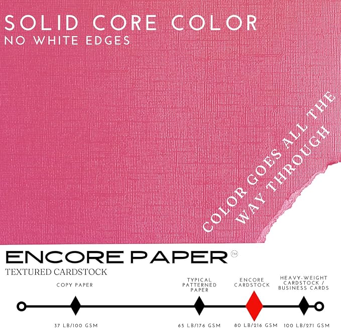 Rose Topaz—12x12 Textured Cardstock | 80lb Textured Pink Scrapbook Paper | Premium Cardstock for Cricut Cutting | 25 Sheets