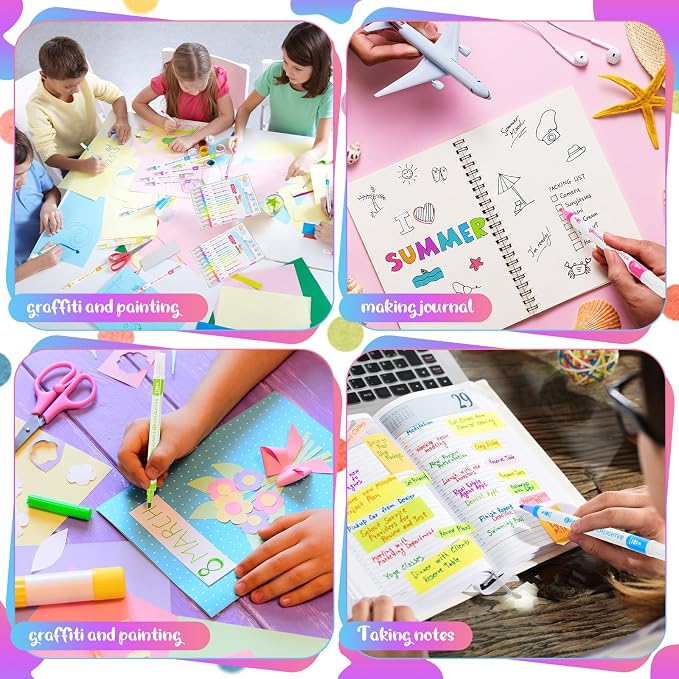 Zhehao 100 Pcs Erasable Highlighters Set, 10 Assorted Pastel Colors