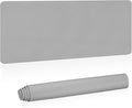 PATIKIL Desk Mat, 48"x17" Waterproof PU Leather Desktop Protector Dual Sided, Light Grey