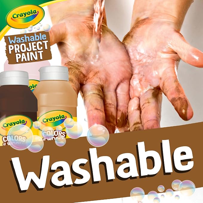Crayola Colors Of The World Washable Paint - 8oz (9ct), Bulk Skin Tone Paint, Kids Arts & Crafts Supplies, For Teachers & Classrooms
