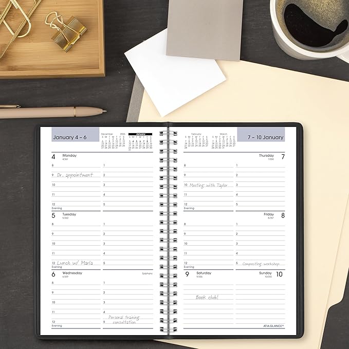 AT-A-GLANCE 2027 Appointment Book Planner, Weekly, 5" x 8", DayMinder, Black (G2000027)