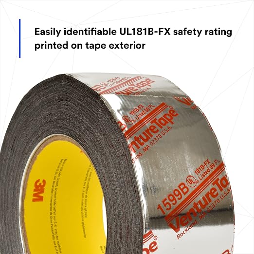 3M Venture Tape UL181B-FX Polypropylene Duct Tape 1599B, Silver