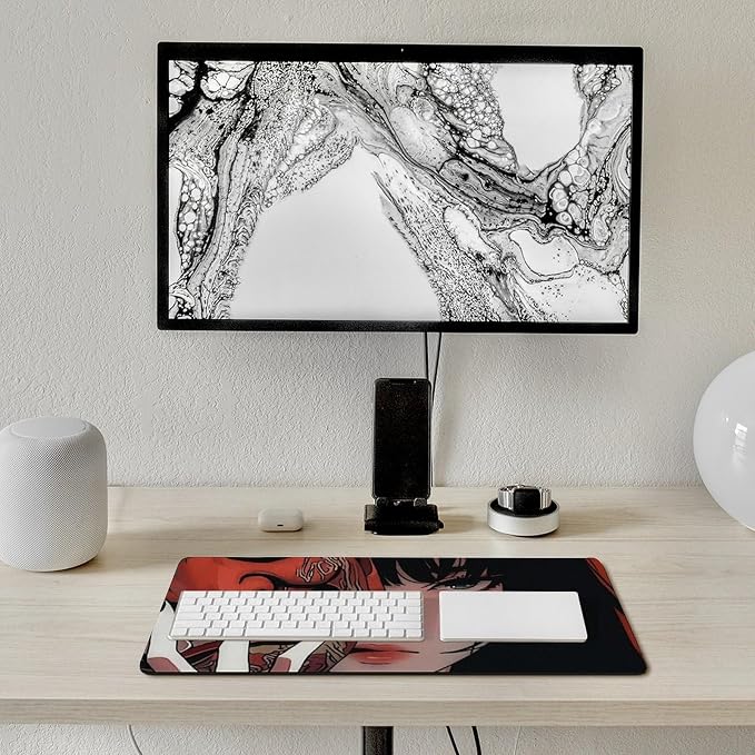 Aesthetic Japanese Anime Girl Samurai Woman Mouse Pad Gaming Large Non-Slip Rubber Desk Mat Keyboard Computer Pad for Home Office 30x60cm