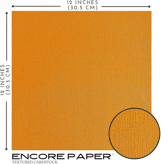 Mandarin Orange—12x12 Textured Cardstock | 80lb Textured Orange Scrapbook Paper | Premium Cardstock for Cricut Cutting | 25 Sheets