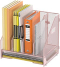 Docnest Mesh Desk File Organizer, 4 Vertical Compartment Box Sorter, Pink | Features 3 removable middle dividers for custom spacing and a bottom letter tray to hold paper, mail, and documents