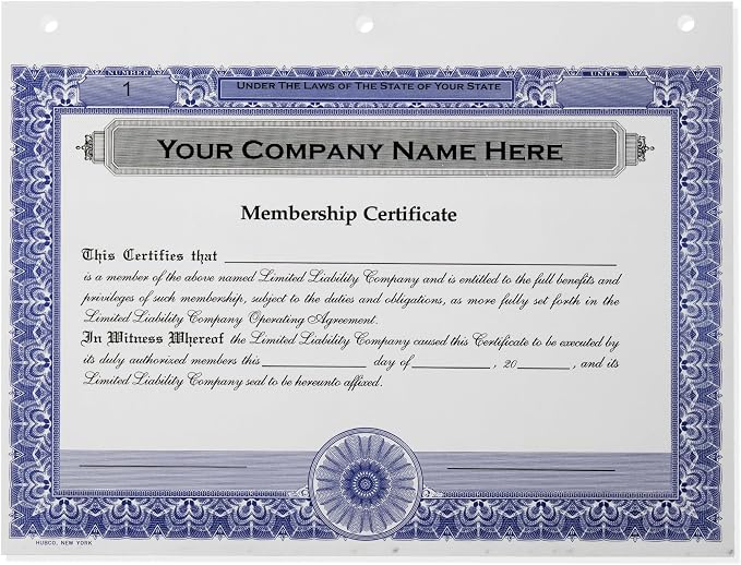 Business Records LLC Kit (Black) - Binder, Slipcase, Operating Agreement, Membership Certificates & Customizable Index Tabs