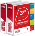3 Ring Binder, 2 Pack of 3 Inch D Ring Binders, 8.5" x 11" Presentation Folder View Binder with Pockets, Durable Non-Stick Customizable Clear View Cover for Documents, Files, Projects (White)