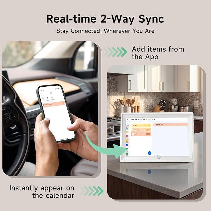 AOC Digital Calendar Wall Touch Screen, 15.6" Smart Electronic Wall Planner