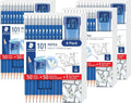 STAEDTLER Norica Pencil Set, 50 Pencils + 50 Eraser Caps + Sharpener 4 Pack