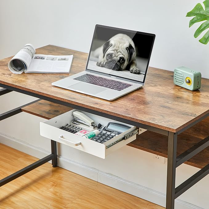 Gome Under Desk Pull-Out Drawer - Storage Organizer Office Mounted, Easy Slide-Out Pencil Drawer for Saving Space, Ideal for Sit-Stand Workstation (For 1.2" Support Bar Under Desk)