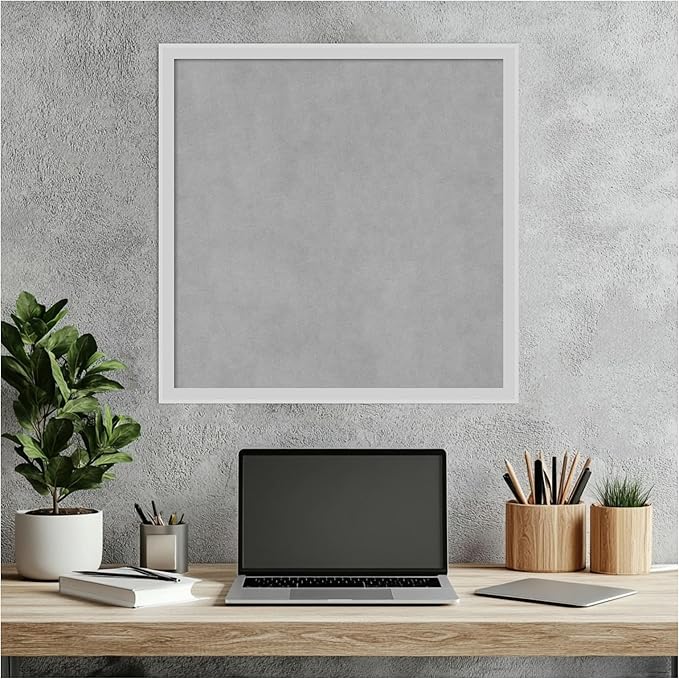 Amanti Art Silver Framed Magnetic Board 21x21 Medium Vision Board for use with Magnets, 100% Metal Sheet to Display Items as Office Decor or for Home Organization in mudroom, Kitchen or Kids Room