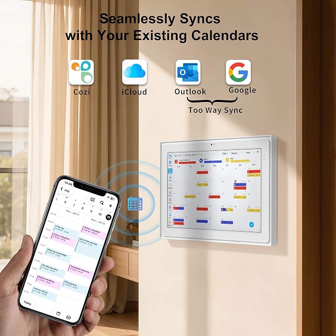 12.3" Digital Calendar Family Kitchen Hub With Meal Planner