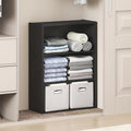 Furinno Reed Closet Organizers and Storage, 3-Tier Closet Organizer, Open Shelf Closet Storage, for Wardrobe, Bedroom, Living Room, Americano