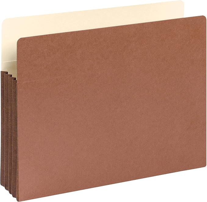 Smead File Pocket, Straight-Cut Tab, 3-1/2" Expansion, Letter Size, Redrope, 10 per Box (73264)