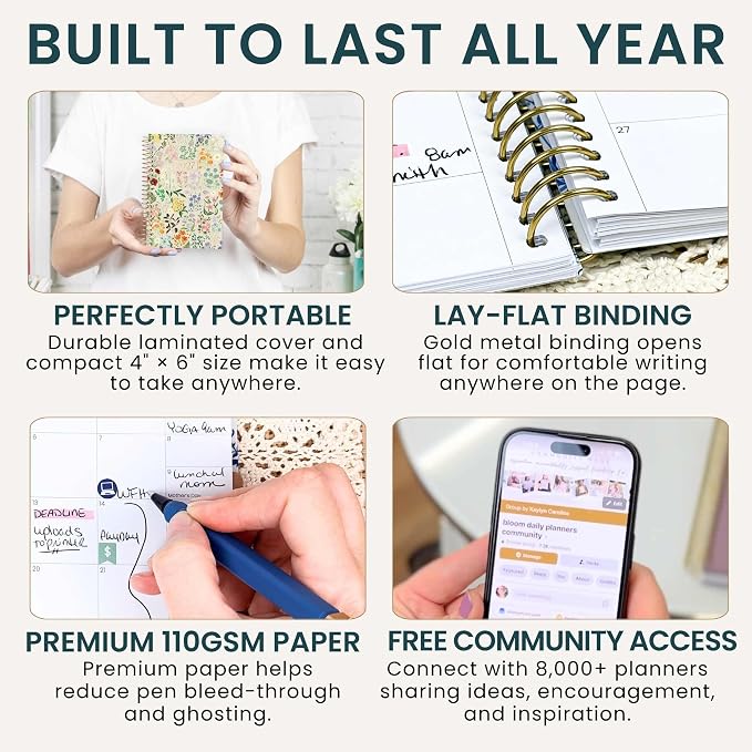 bloom daily planners 2027 Pocket Planner (January 2027 - December 2027) - 4” x 6” MINI Weekly Monthly Agenda Organizer & Calendar Year Book - Garden Party
