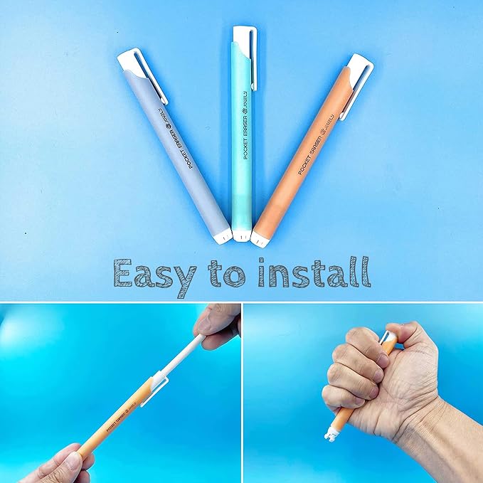 Mechanical Pocket Eraser Pen, Retractable Precision Eraser