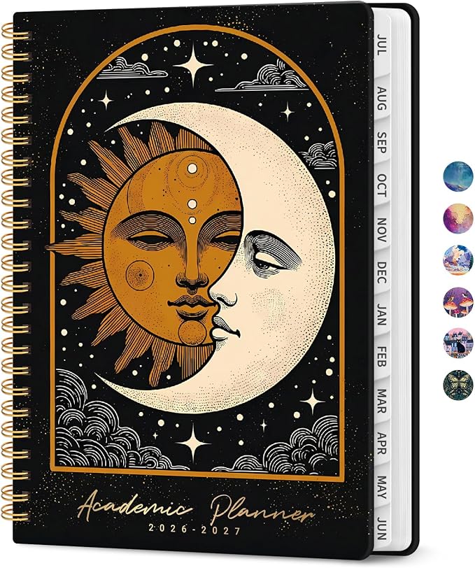 Academic Planner 2026-2027, Jul 2026-Jun 2027 Monthly & Weekly Planner