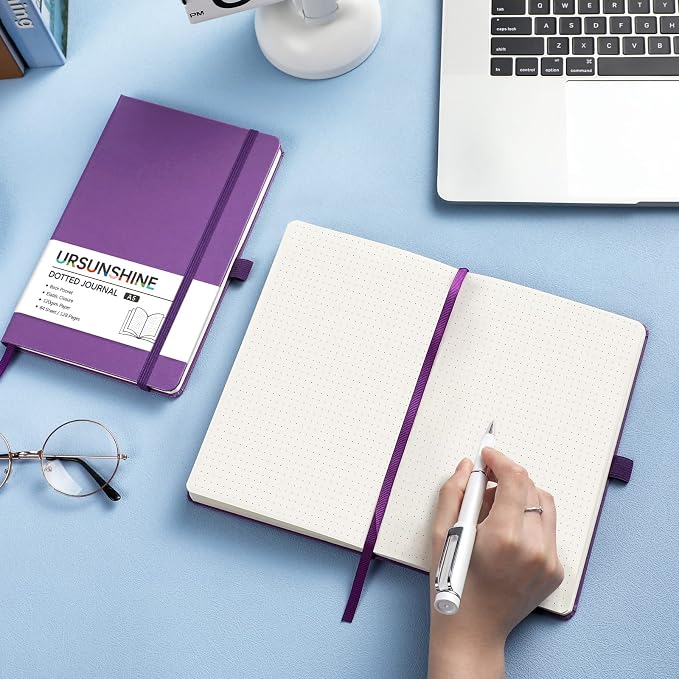Dotted Journal/Notebook - Dot Grid Hard Cover Notebook, 5.3'' x 8.26''