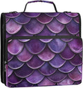 ALAZA Purple Dragon Scales Zipper Binder 1.5 inch 3 Ring Binder Organizer with Shoulder Strap and Handle for Home Office Work