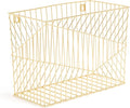 U Brands Wire Metal Hanging File Organizer, Letter Size, Gold Finish