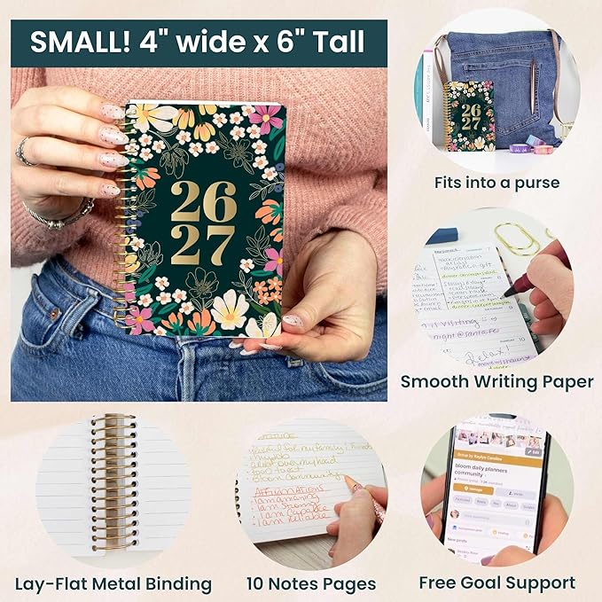 bloom daily planners 2026-2027 Academic Year Pocket Planner (July 2026 - July 2027) 13 Months - 4” x 6” MINI Weekly Monthly Agenda Organizer & Calendar Book - Blooming Wildly