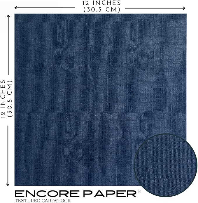Blue Jeans —12x12 Textured Cardstock | 80lb Textured Blue Scrapbook Paper | Premium Cardstock for Cricut Cutting | 25 Sheets
