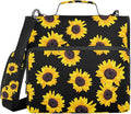 Sunflower Binder Bag 3 Ring Zipper with Handle Shoulder Strap | for School Work Office Organizer Storage Case