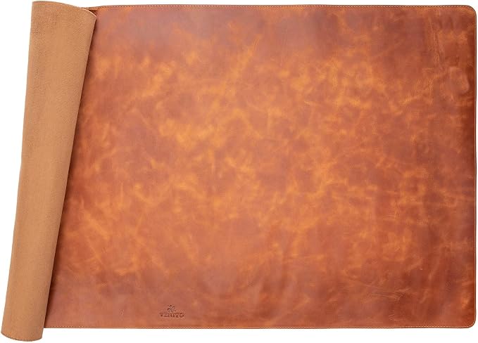 Premium Leather Desk Mat (36 X 19 inch) - Large Mouse Mat for Home Office Accessories (Antique Brown)*