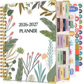 Academic Planner 2026-2027, 18 Months Weekly and Monthly Daily Planner from July 2026 - December 2027, 8.5" x 11" A4 Large Hardcover Agenda Organizer Book with Tabs, Spiral Yearly Calendar Planners for School Work Home, Colorful Botanicals