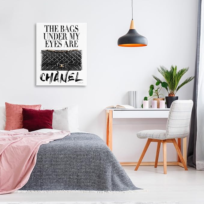 Stupell Industries Glam Bags Under My Eyes Black Bag XXL Stretched Canvas Wall Art, Proudly Made in USA | Stupell Industries · By Amanda Greenwood · Ready to hang · Fun gift for fashion lovers · Made in USA