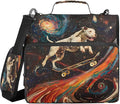 3 Ring Zipper Binder with Shoulder Strap Pit Bull Dog Stars Comets Nebula 2 Inch Zippered Binder Bag 500 Sheet Capacity Multi Pockets for School Supplies