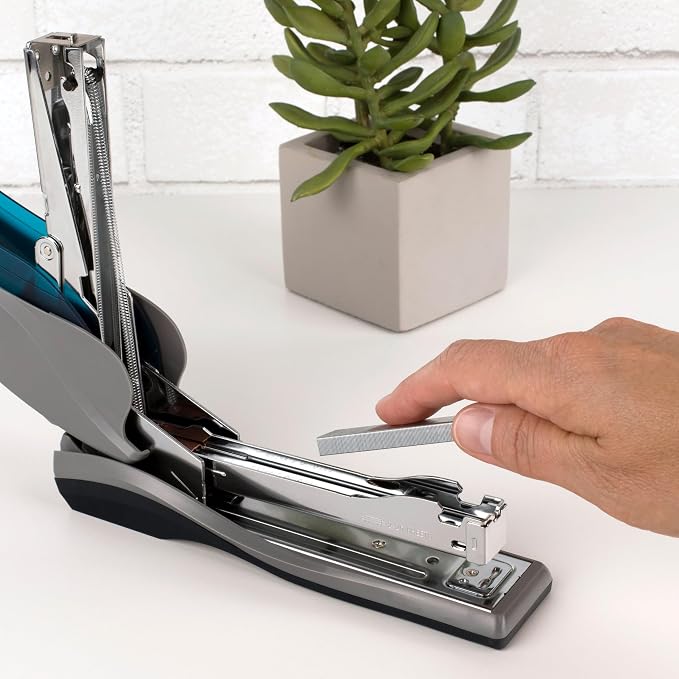 Swingline Stapler, 25 Sheet Capacity, Optima 25, Jam Free, Reduced Effort, Soft Grip, Blue and Gray (66404)