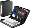 Tamfile Fireproof 3 Ring Binder with Zipper, 1.5 Inch D Ring Binder, Black | Hold Up 375 Sheets of 8.5"x11" A4 Paper, Portable Safe Storage with Large Pockets, Important File Storage for A4 Files