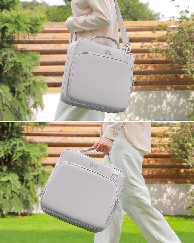 3-Inch 3-Ring Zipper Binder with Shoulder Strap and Multiple Pockets | D-Ring Zip Up Binder with 700 Sheets Capacity, Compatible with 13" MacBook/Tablet, for Middle School, Office, Gray