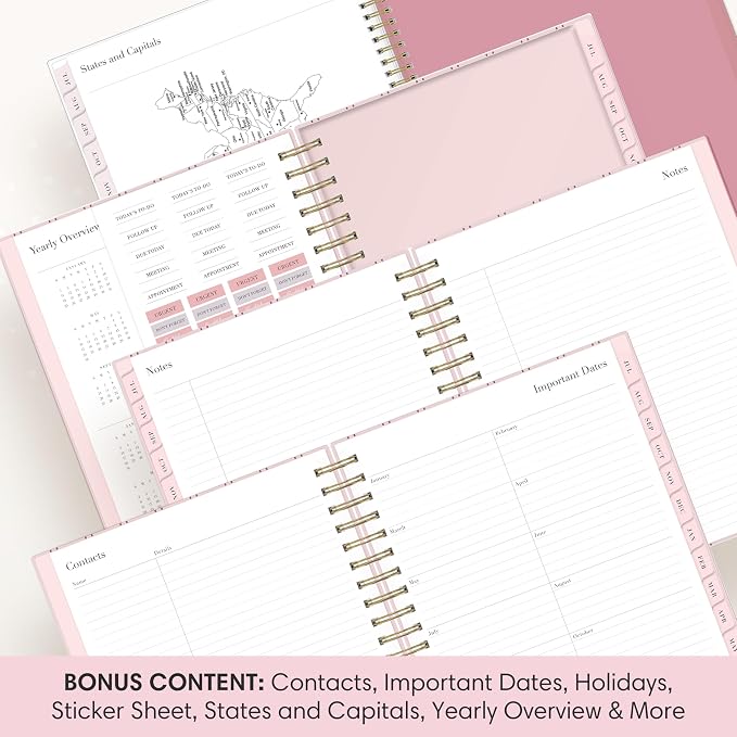 Blue Sky 2026-2027 Daily & Monthly Academic Planner, 7"x9", Laine Pink