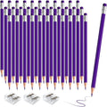 36 PCS Purple Pencils with Eraser, Pre-Sharpened HB Spring & Easter Pencils for Kids, School Supplies for Writing, Drawing & Easter Art Crafts(Purple)