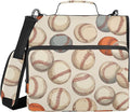 Fisyme Vintage Baseball Sport Zipper Binder 3 Ring with Zipper and Shoulder Strap Large Capacity Multi-Pocket Binder Organizer