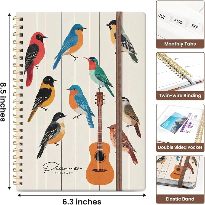 Academic Planner 2026-2027, Jul 2026-Jun 2027 Monthly & Weekly Planner