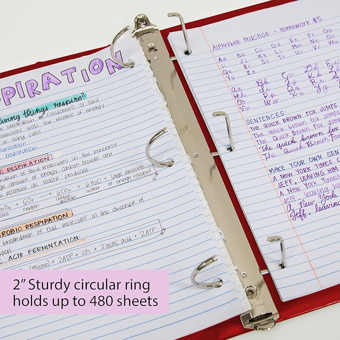 BAZIC Products 2" Burgundy 3-Ring View Binder, Slant-D Ring, 2 Pockets | 2 inside pockets, 2 in Burgundy view 3-ring binder, slant-D rings, holds up to 480 sheets, Durable poly cover, 2 Pockets